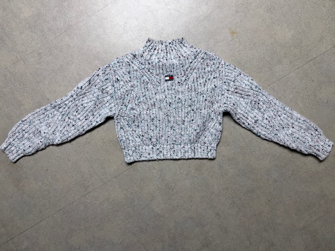 타미진스 화이트멜란지 반폴라 니트 상품이미지2