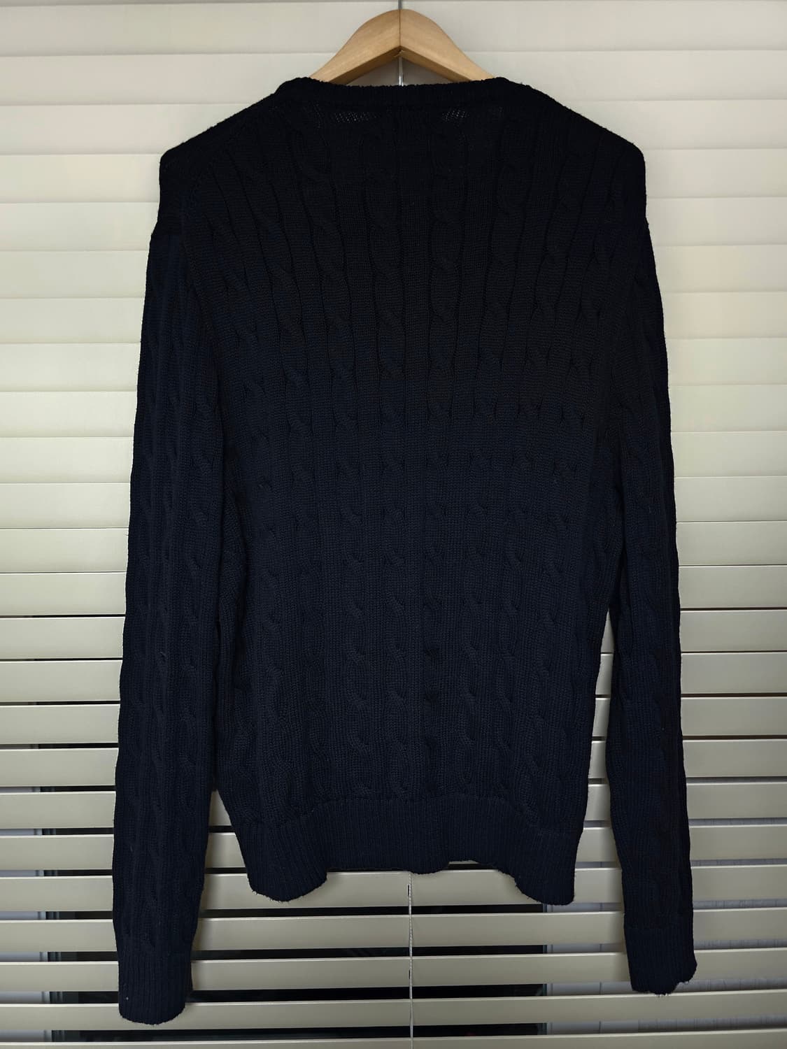 폴로 랄프로렌(QR정품)꽈배기 케이블 니트 블랙 XL 상품이미지2