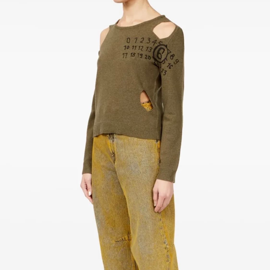MM6 Number printed Cut-Out Wool Sweater 상품이미지3