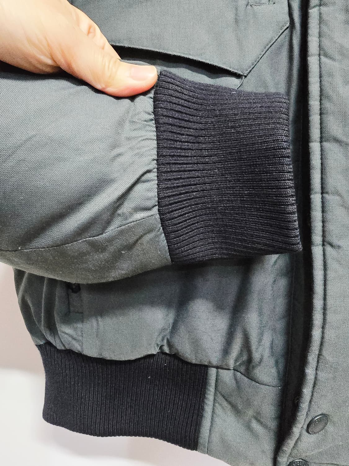 코오롱 후드 구스다운패딩점퍼 블랙/카키 상품이미지4