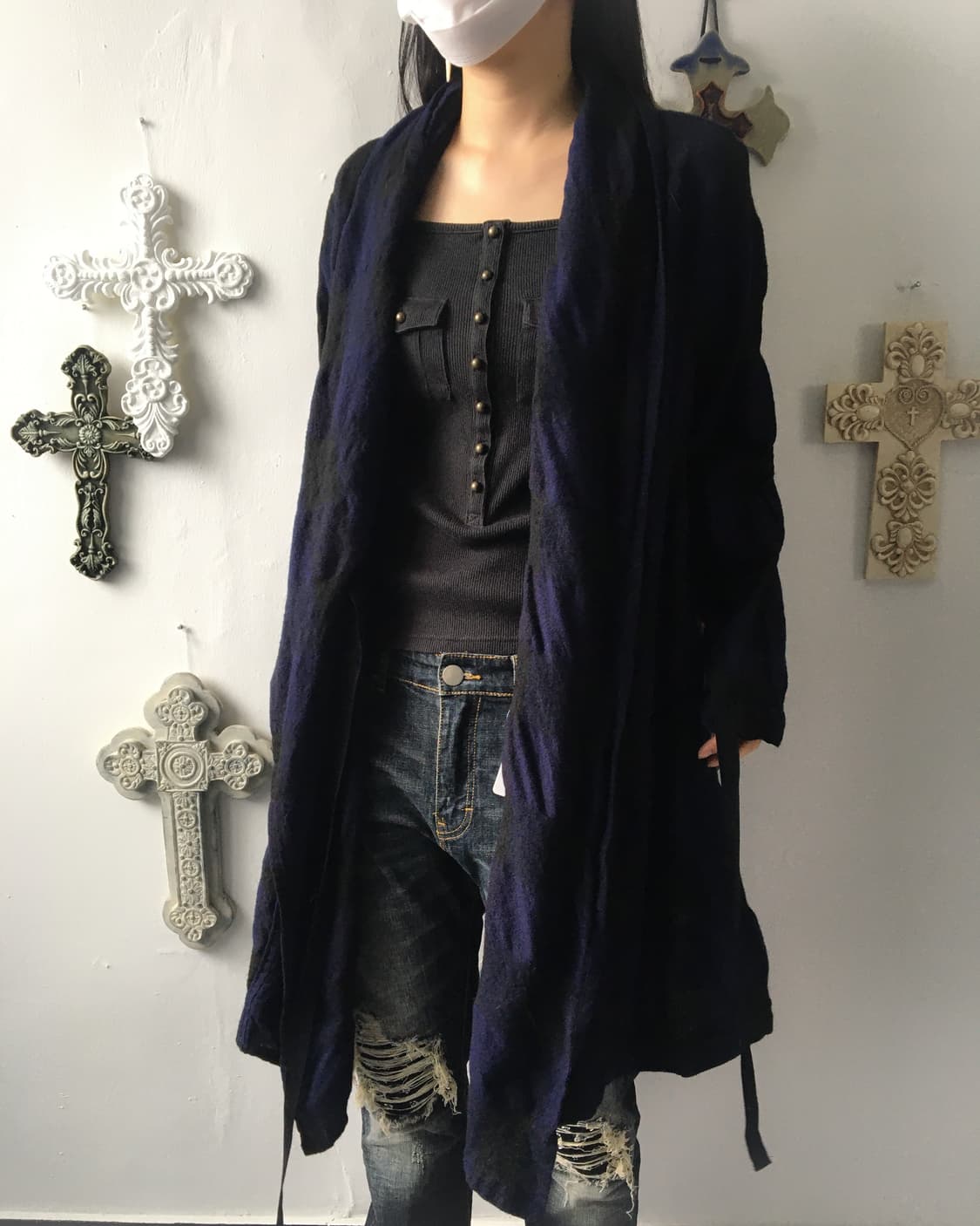 pas de calais check pattern woolen drape 상품이미지9