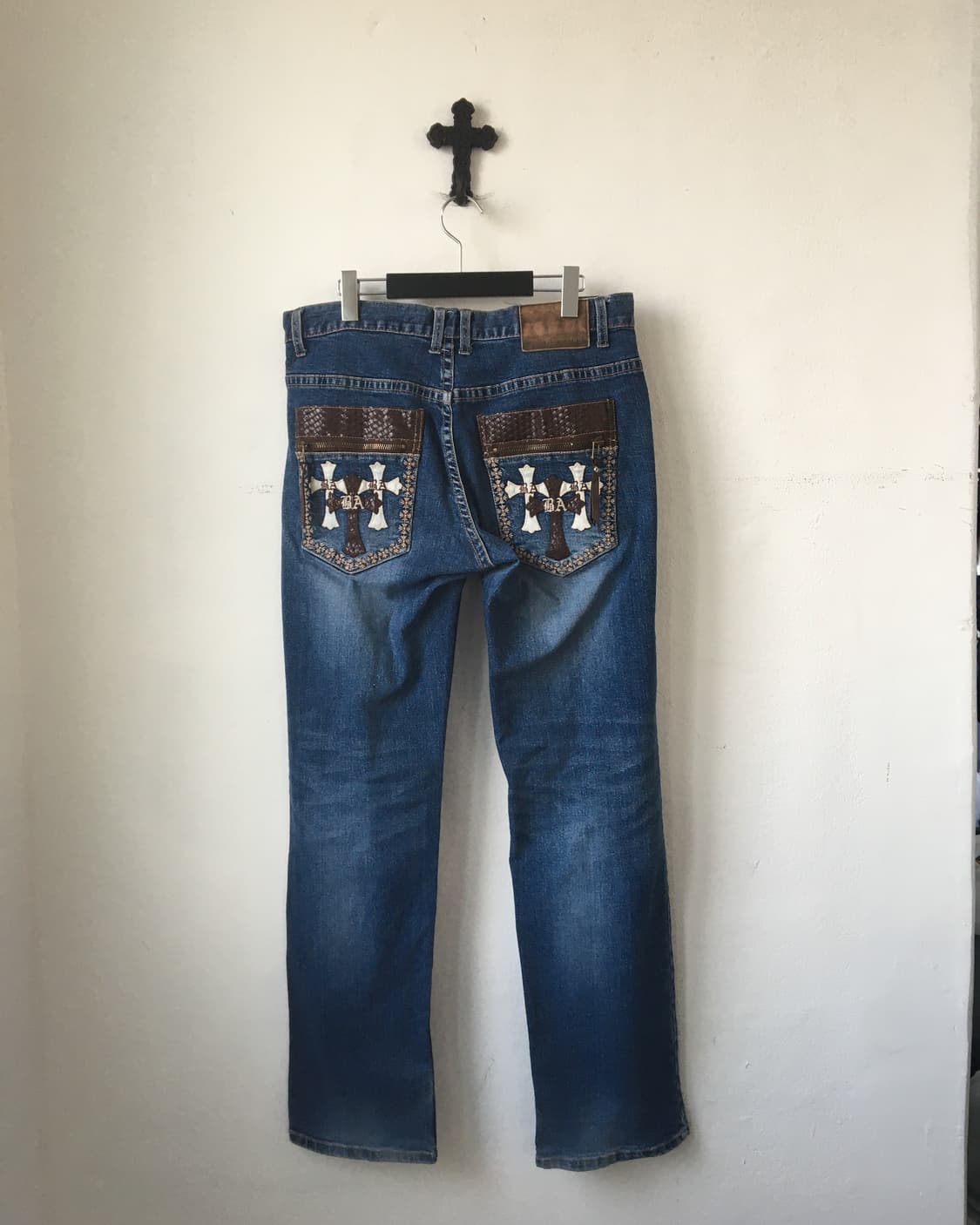 Back pocket cross point denim pants 상품이미지2