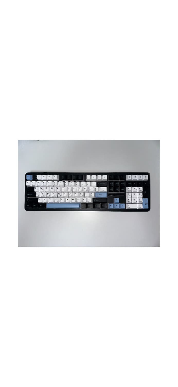 AULA F108 유무선 독거미 기계식 키보드 스카이 블루 저소음솜사탕축 상품이미지1
