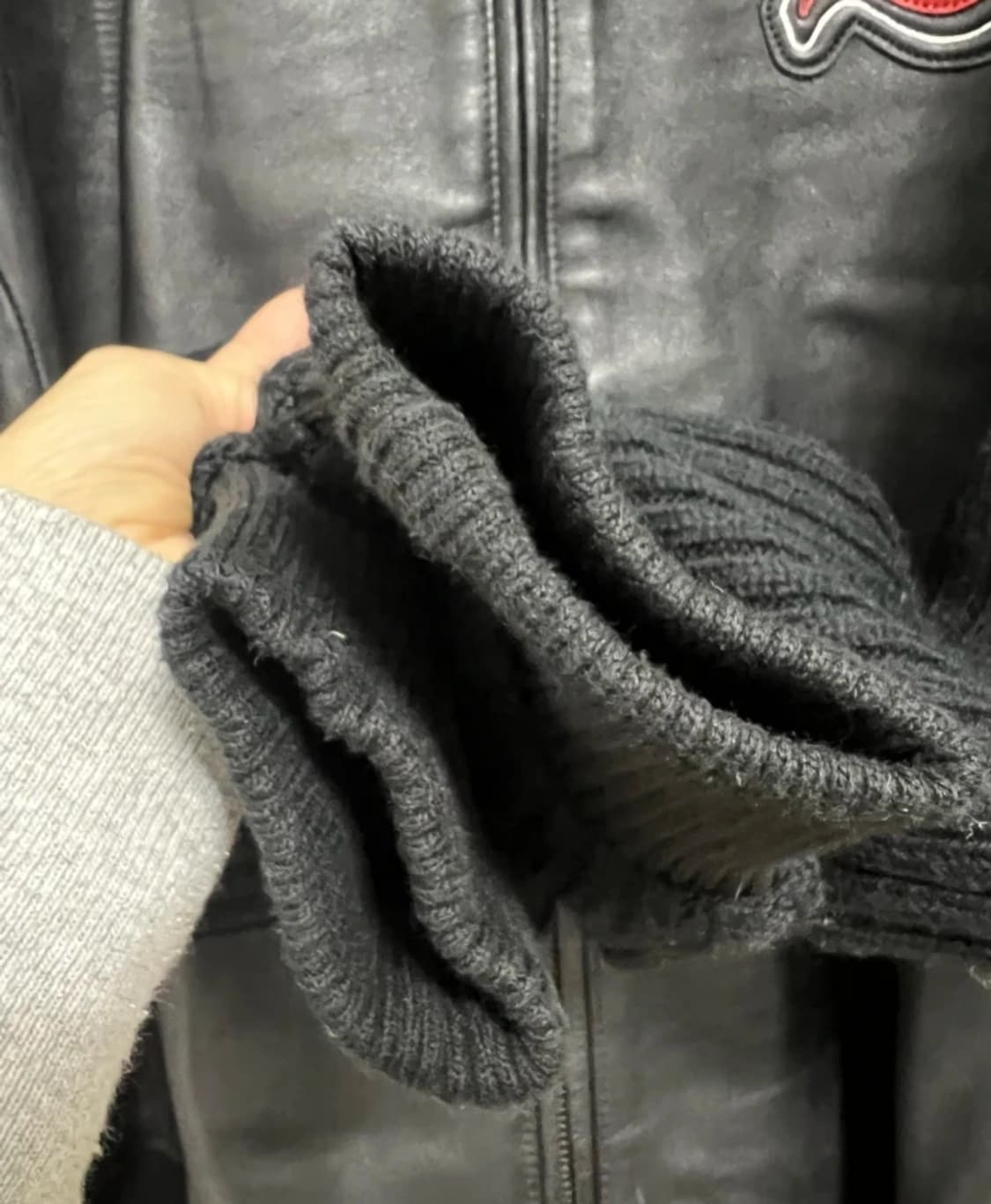 하버드 남성 블랙 바시티가죽자켓 
 상품이미지5