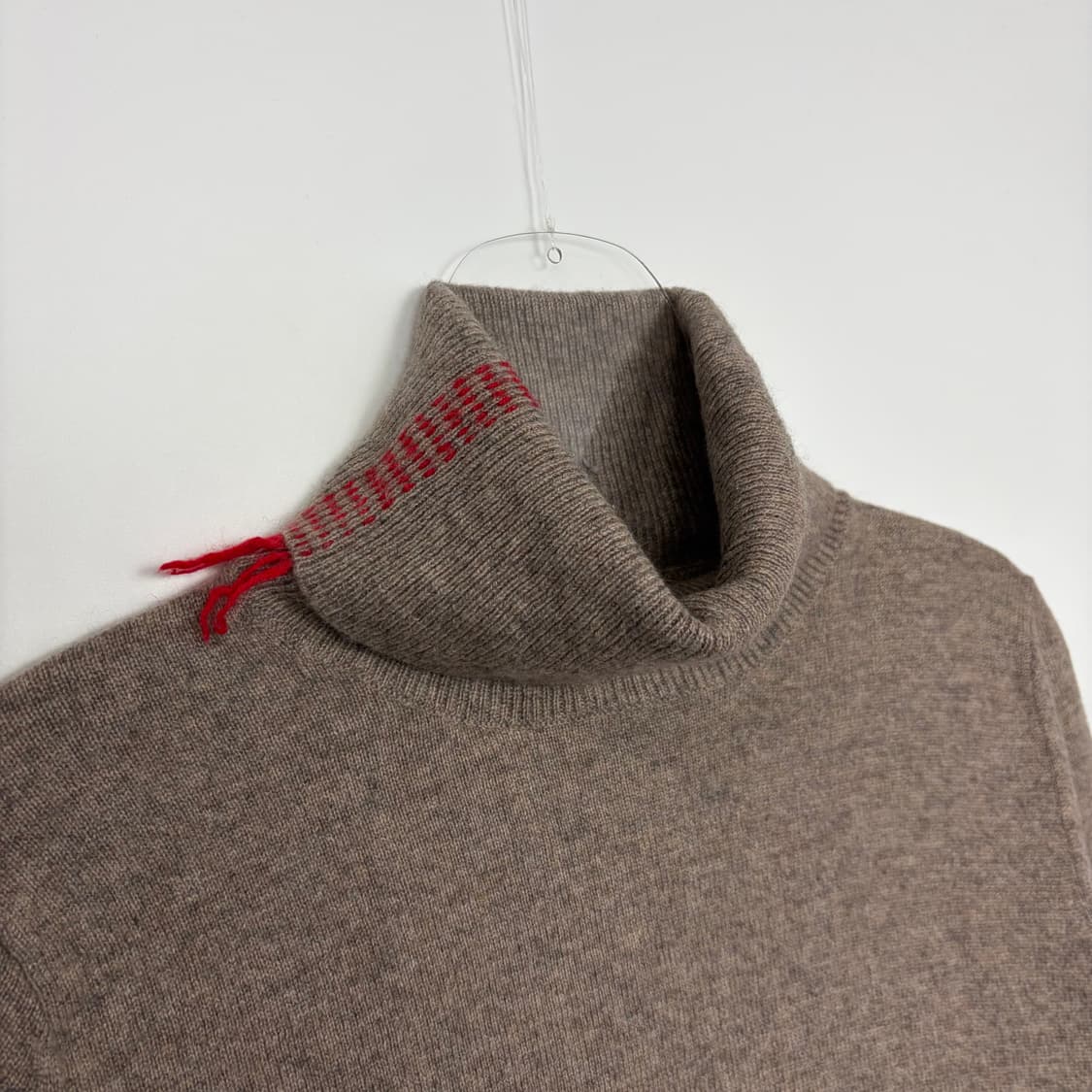 랑방 패턴 터틀넥 니트 티셔츠 상품이미지2