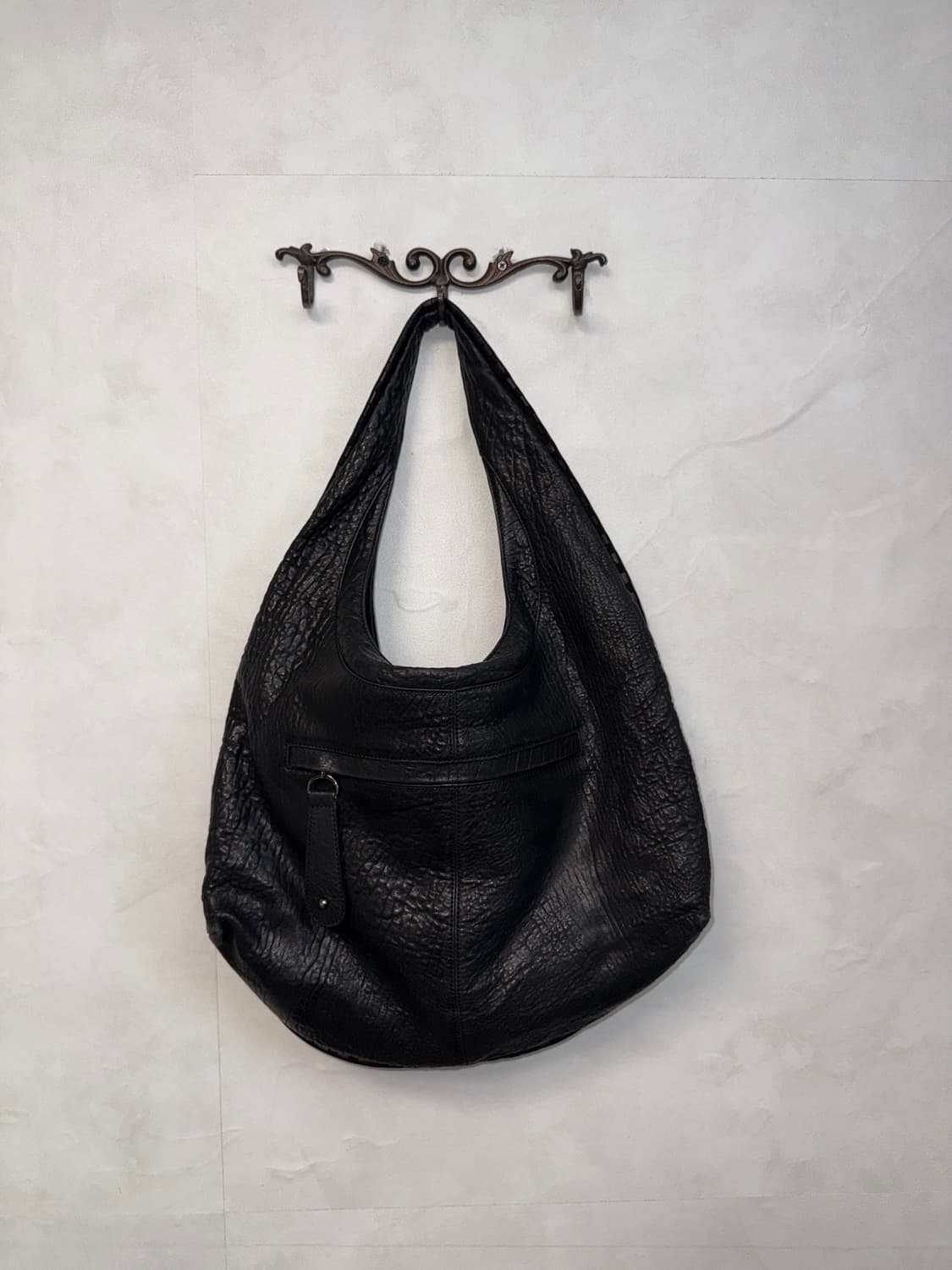 Black checkerboard shirring hobo bag 상품이미지3
