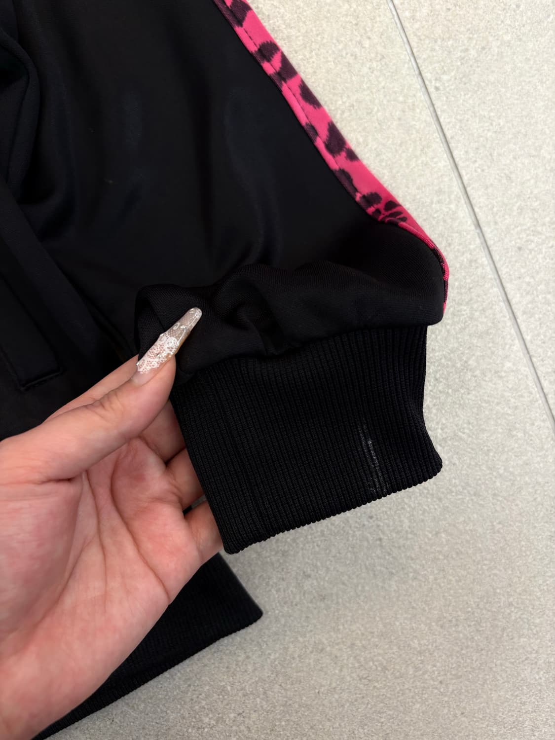 블랙 핑크 레오파드 키티 후드집업 상품이미지5