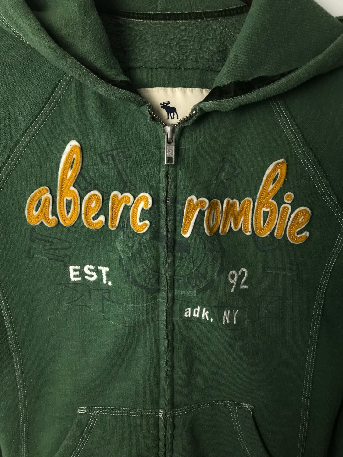 아베크롬비 y2k 와투케 그린 딱붙 후드집업 상품이미지4