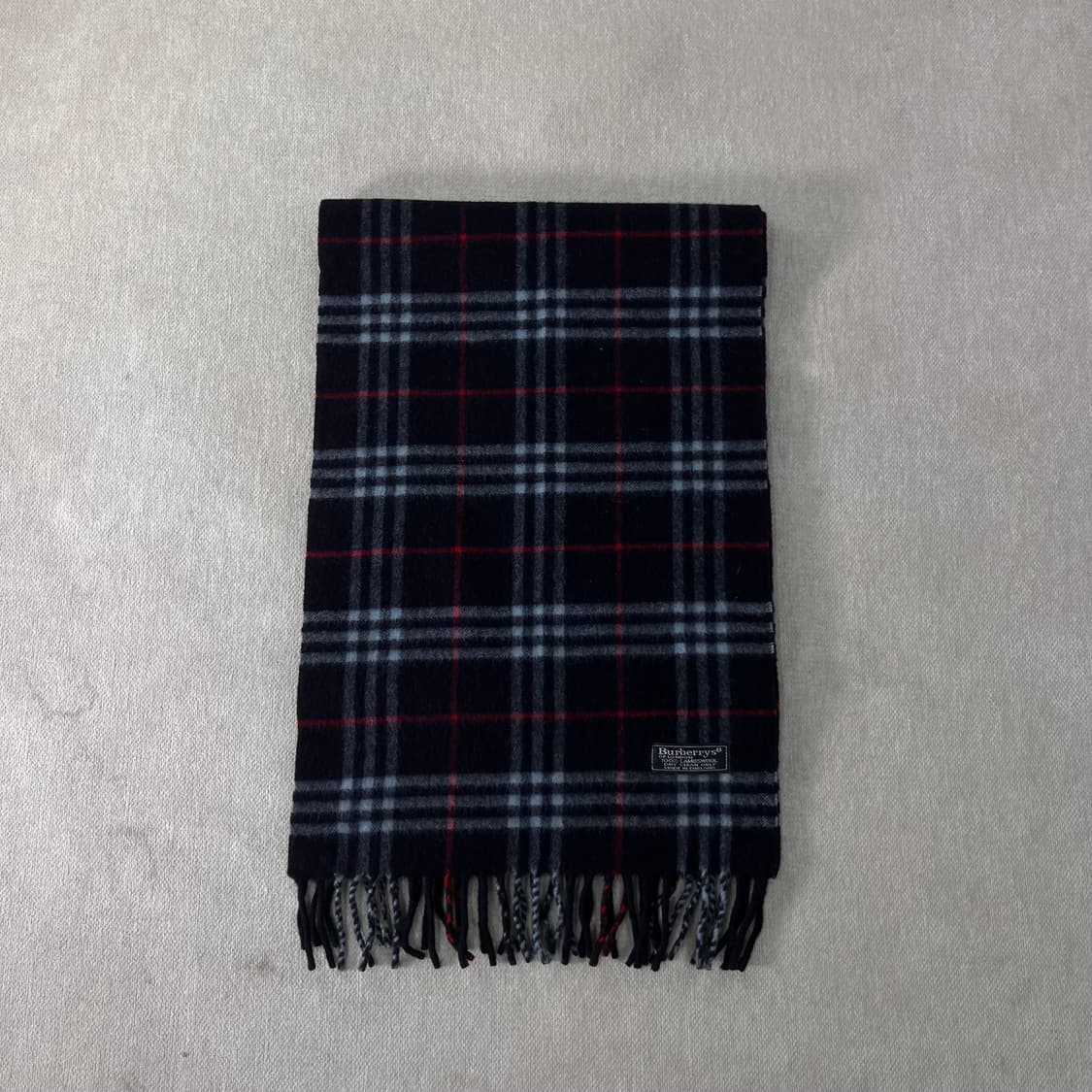 버버리 노바체크 램스울 네이비 머플러  상품이미지2