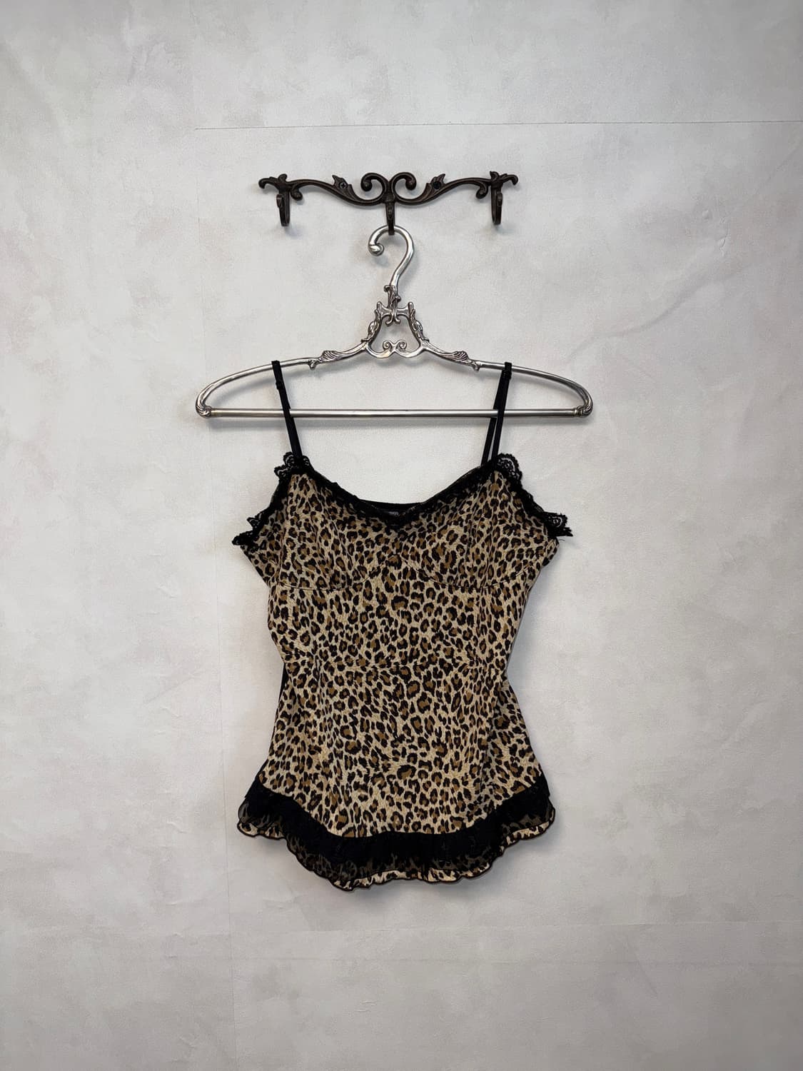 Brown black leopard lace sleeveless  상품이미지1