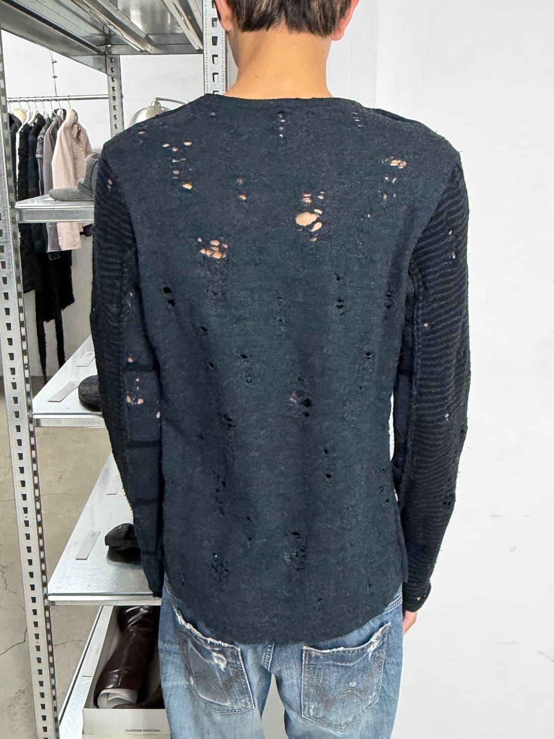 17fw 미하라 야스히로 디스트레스드 롱 슬리브 니트 상품이미지4
