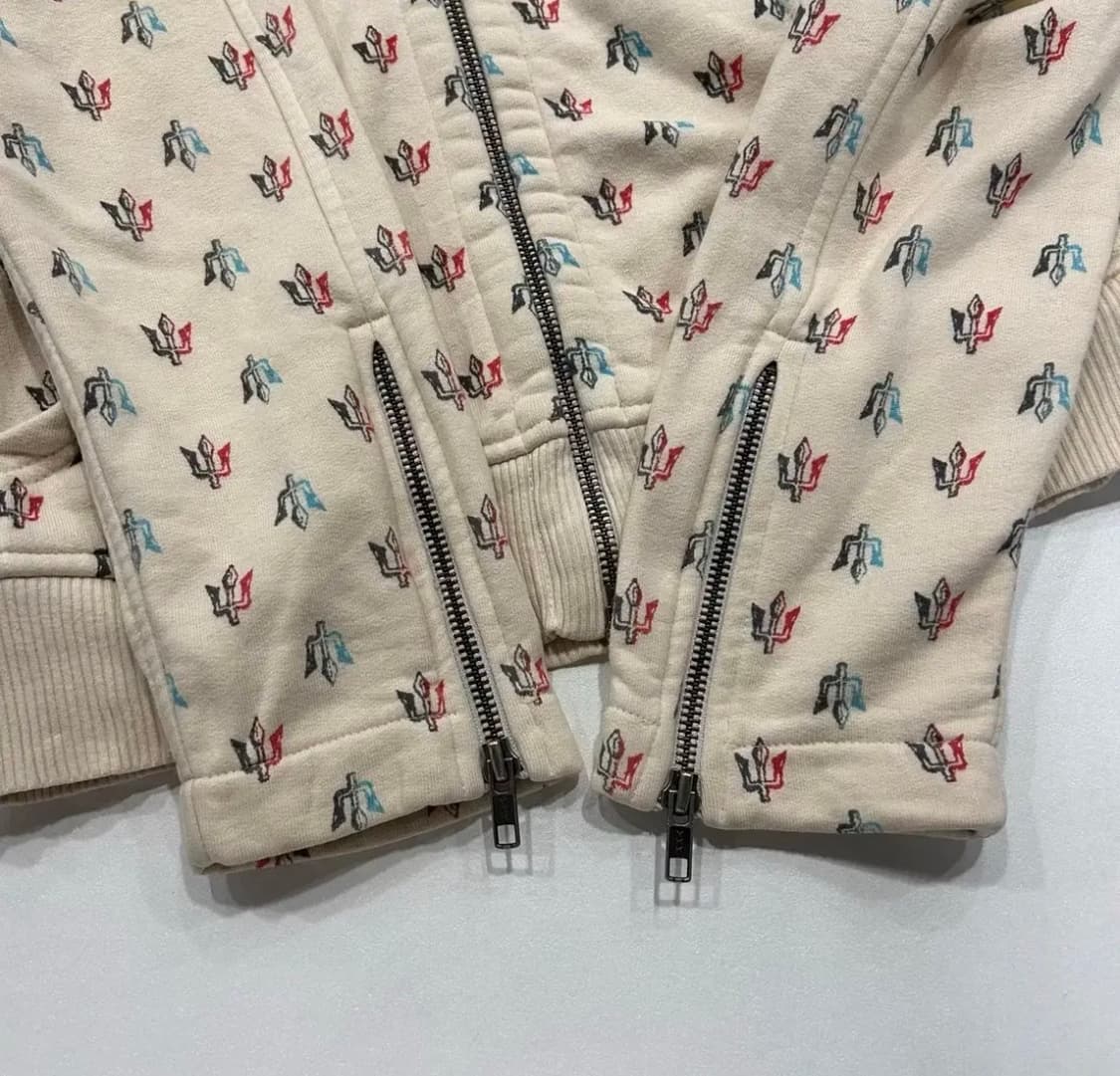 [M] 디젤 빈티지 패턴 스웻 후드 집업 아이보리 상품이미지7