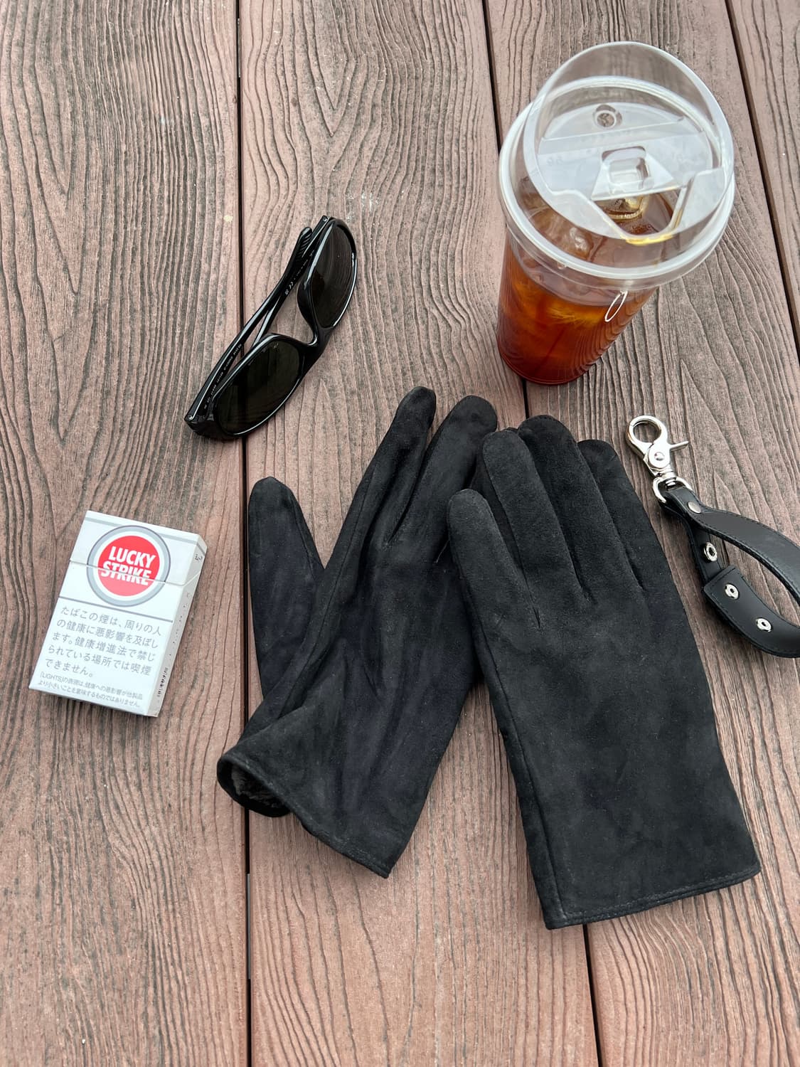 스웨이드 가죽 블랙 장갑 상품이미지5