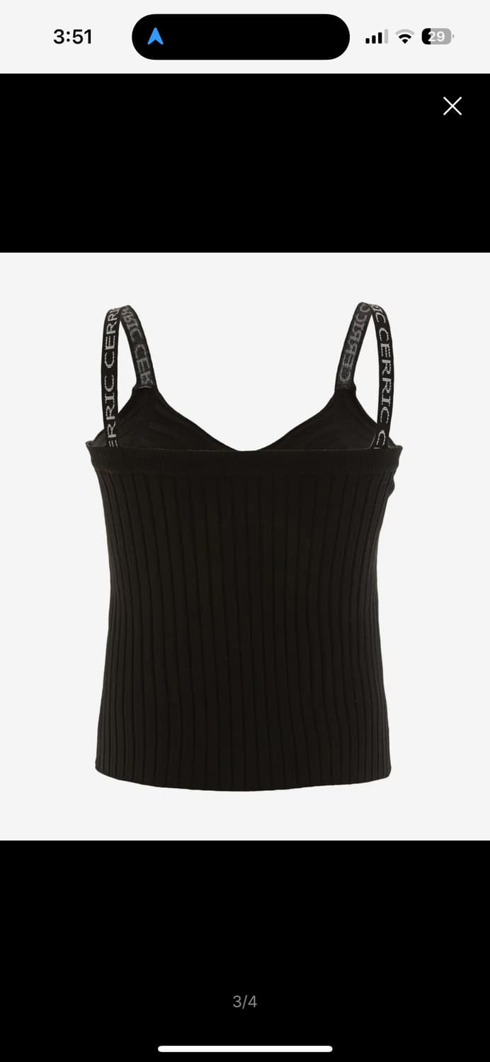 세릭 JACQUARD 스트랩 슬리브리스 블랙 상품이미지3