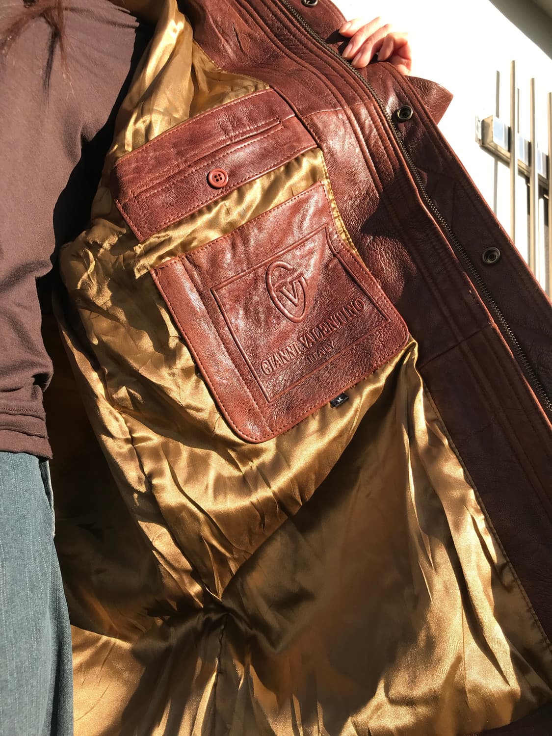 지아니 발렌티노 브라운 램스킨 레더 자켓  상품이미지10