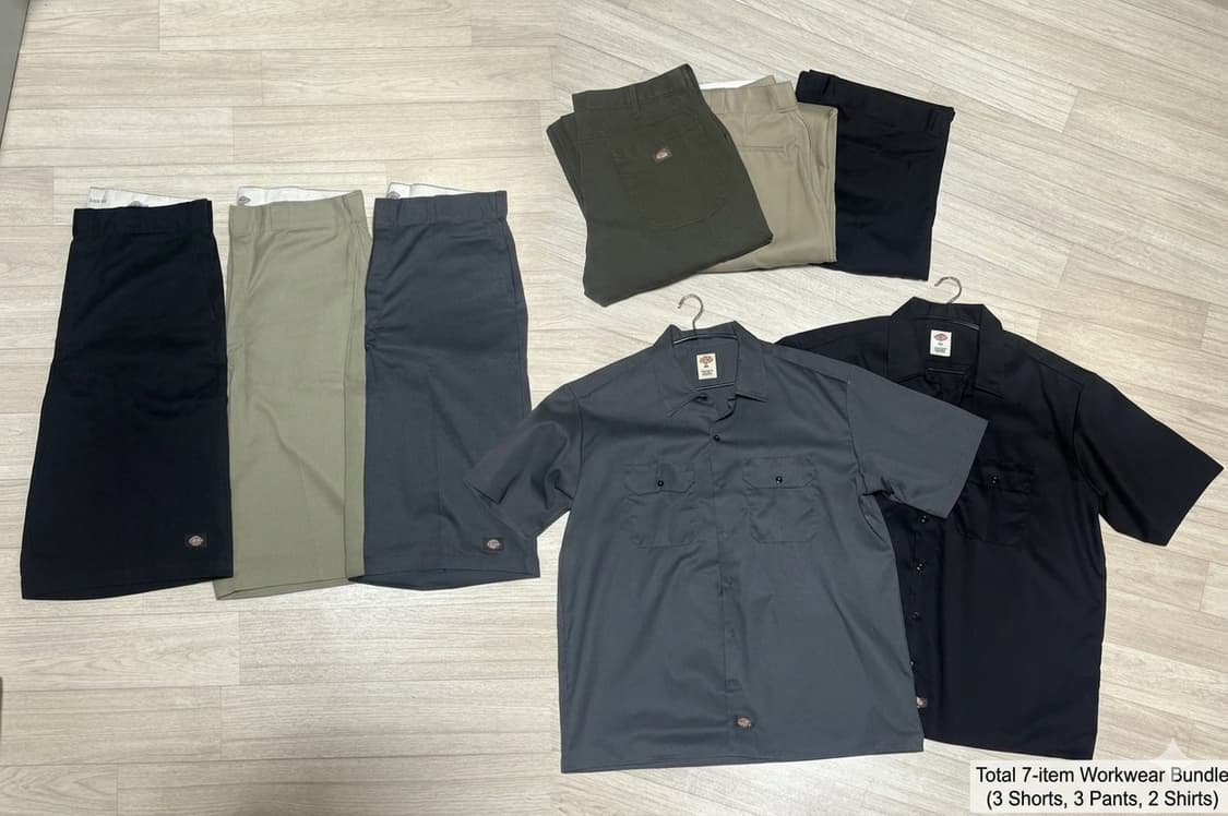 디키즈 더블니 워크셔츠 반바지 7벌 일괄 XL 38 상품이미지1