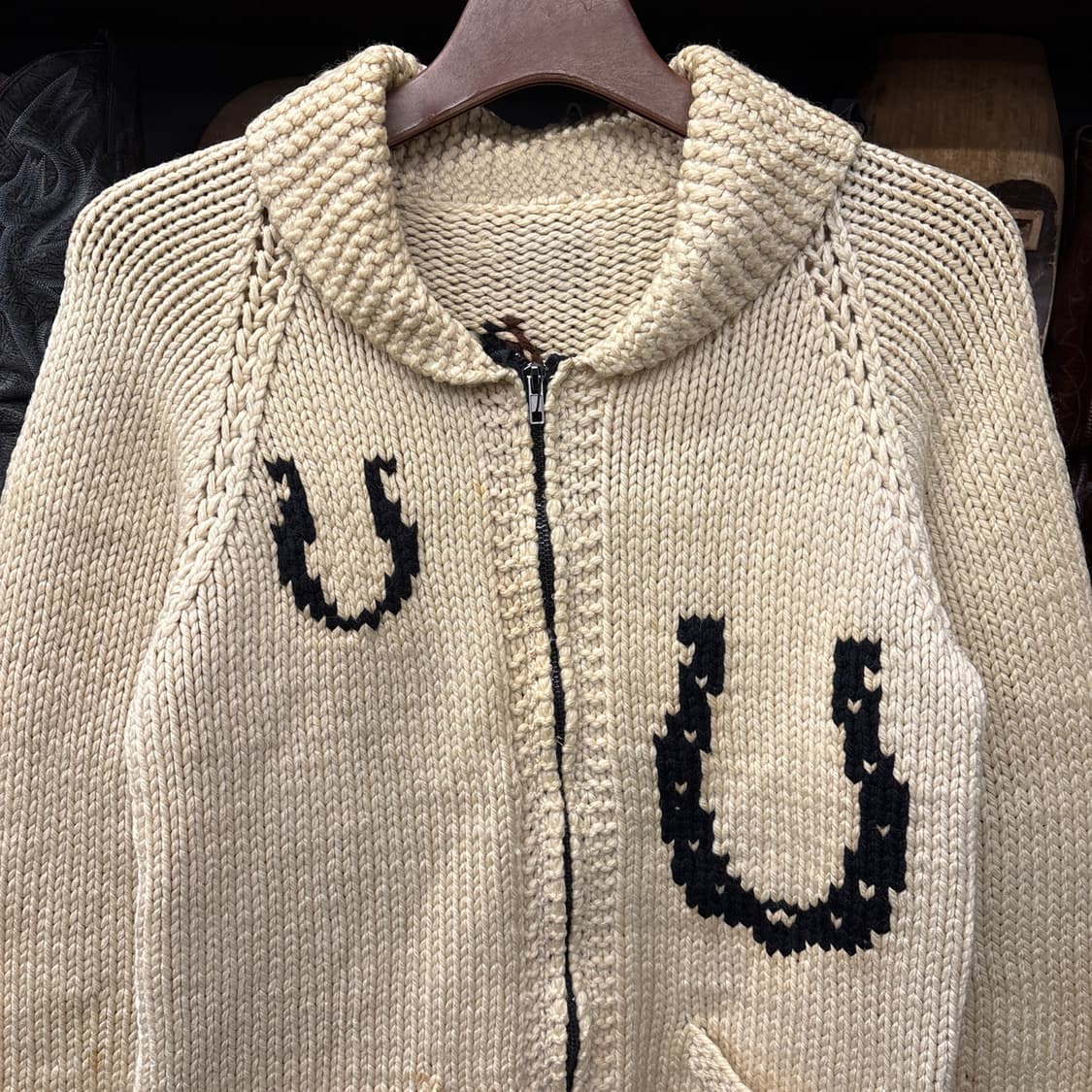 90s Vintage 말발굽 홀스 슈 패턴 빈티지 코위찬 스웨터 N100 상품이미지4