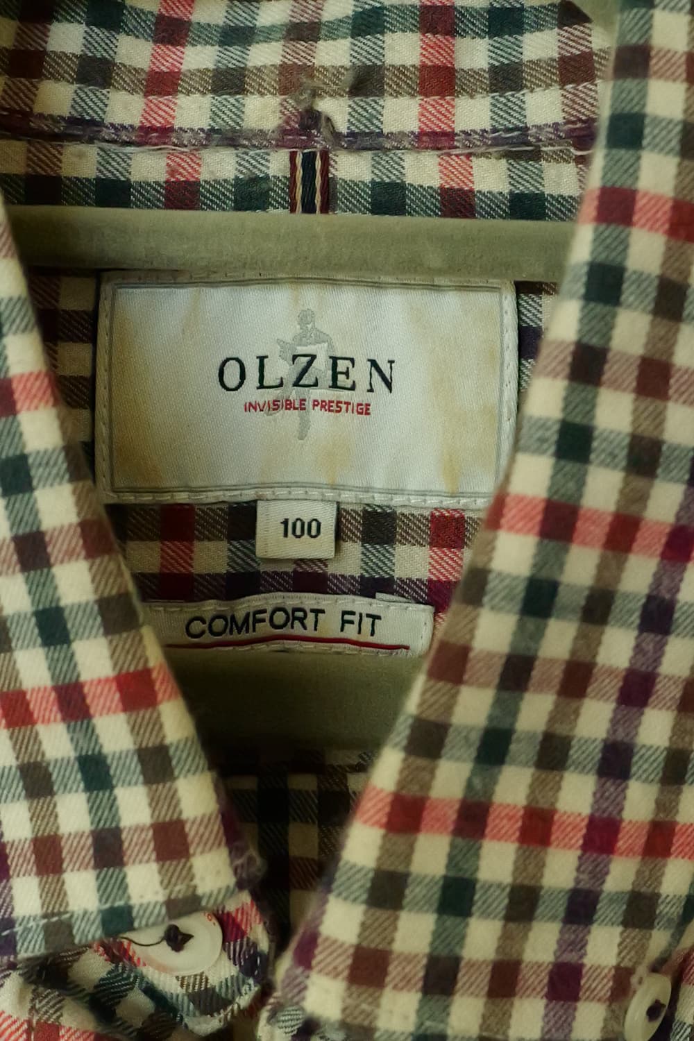 OLZEN 올젠 체크 셔츠 남방 100 상품이미지3