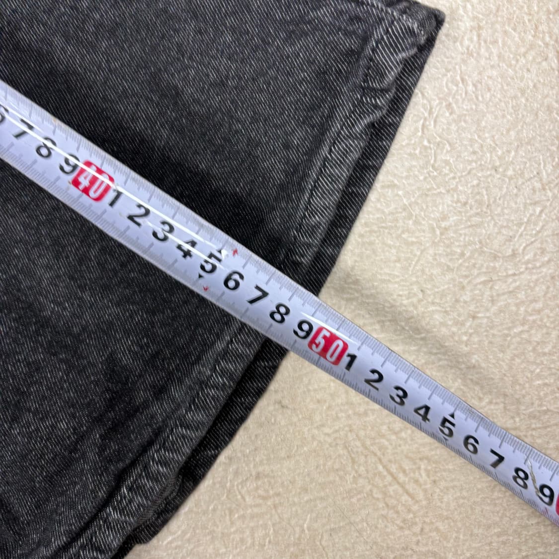 빈티지 흑청 데님 반바지 상품이미지4