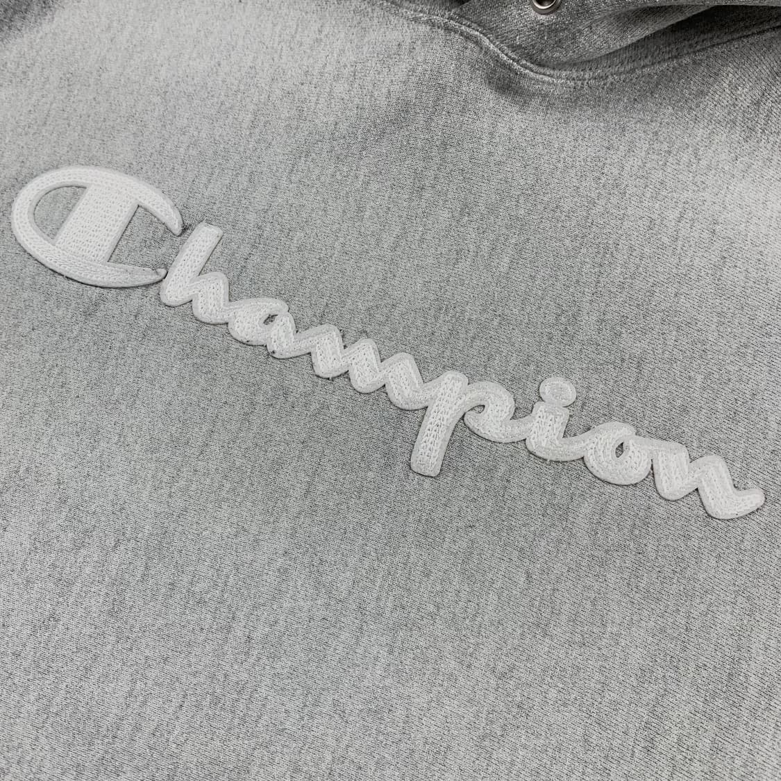 챔피온 리버스위브 스펠아웃 로고 후드티 멜란지 그레이 상품이미지3