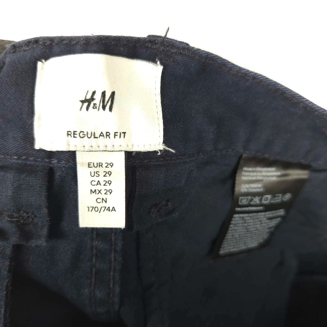 여28 H&M 네이비 남색 면 반바지 상품이미지5