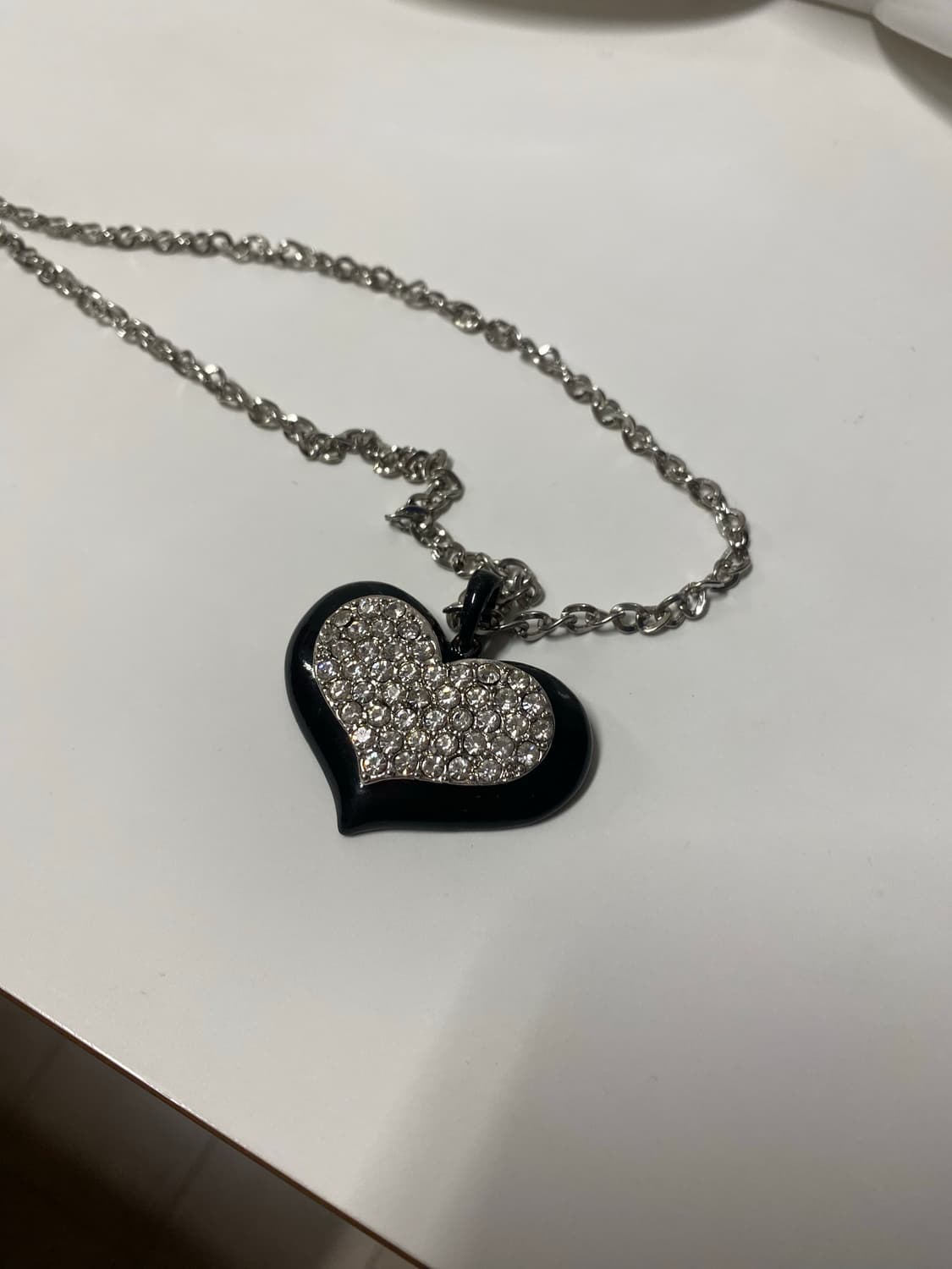 블랙 크리스탈 하트 목걸이 상품이미지5
