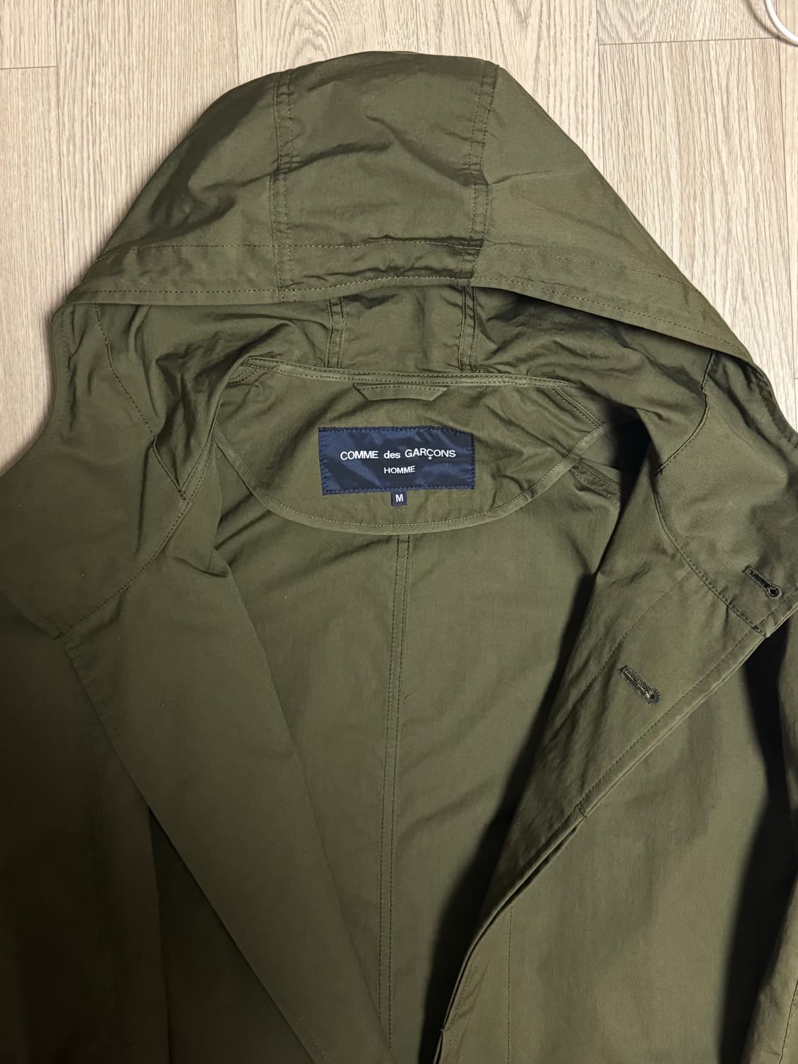 꼼데가르송 옴므 후디드 코트 카키 20AW HF-C001 상품이미지3