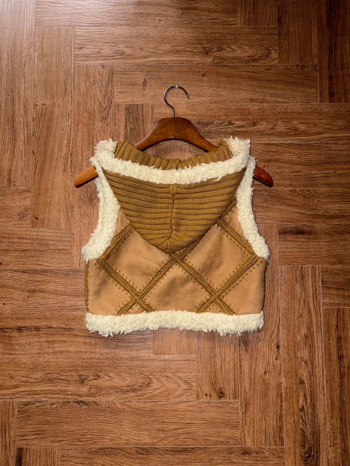 일본빈티지 퍼 후드 베스트 상품이미지5