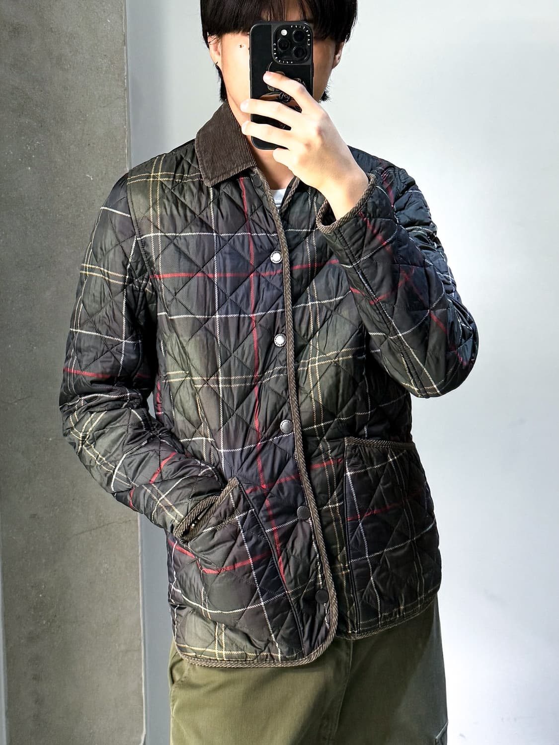 바버 타탄 체크 퀼티드 리버시블 자켓 상품이미지1