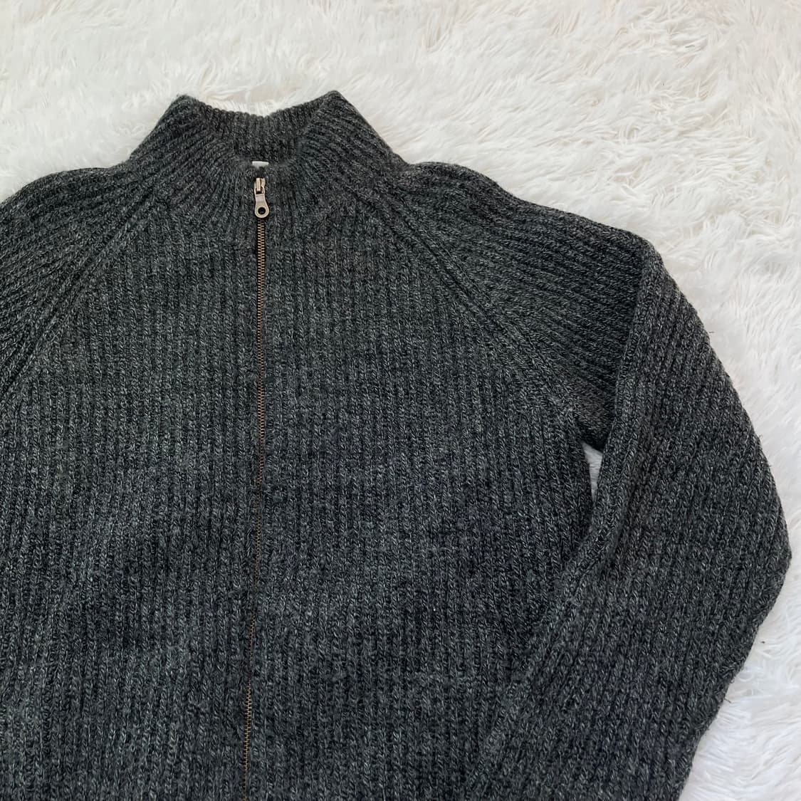 빈티지 차콜 니트 집업 756 y2k 스트릿 갸루 펑키 일본빈티지  상품이미지6