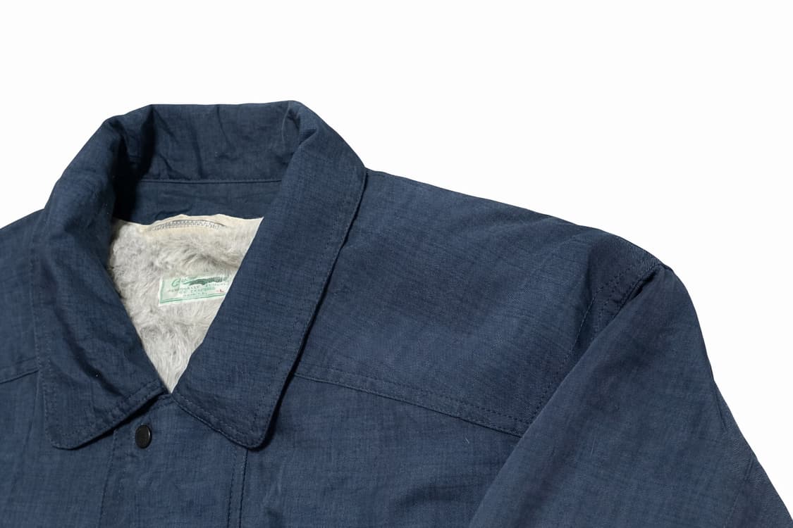 JPN 00s 일본 빈티지 크로커다일 퍼 라이닝 블루종 점퍼 올드스쿨 상품이미지4