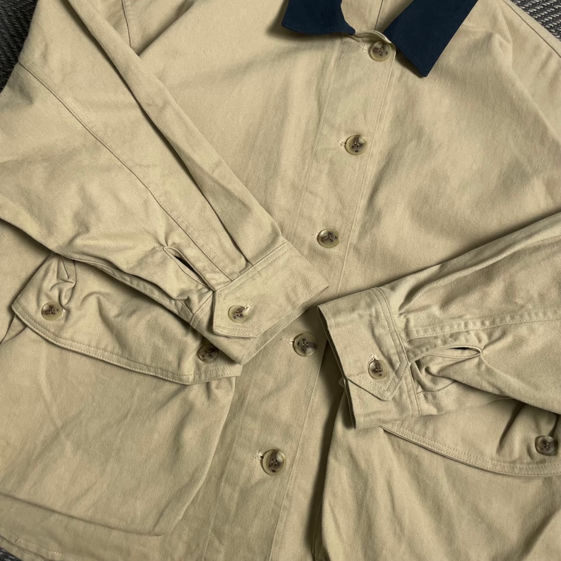 빈티지 배색 카라 워크 헌팅 자켓 베이지y 4926 상품이미지5