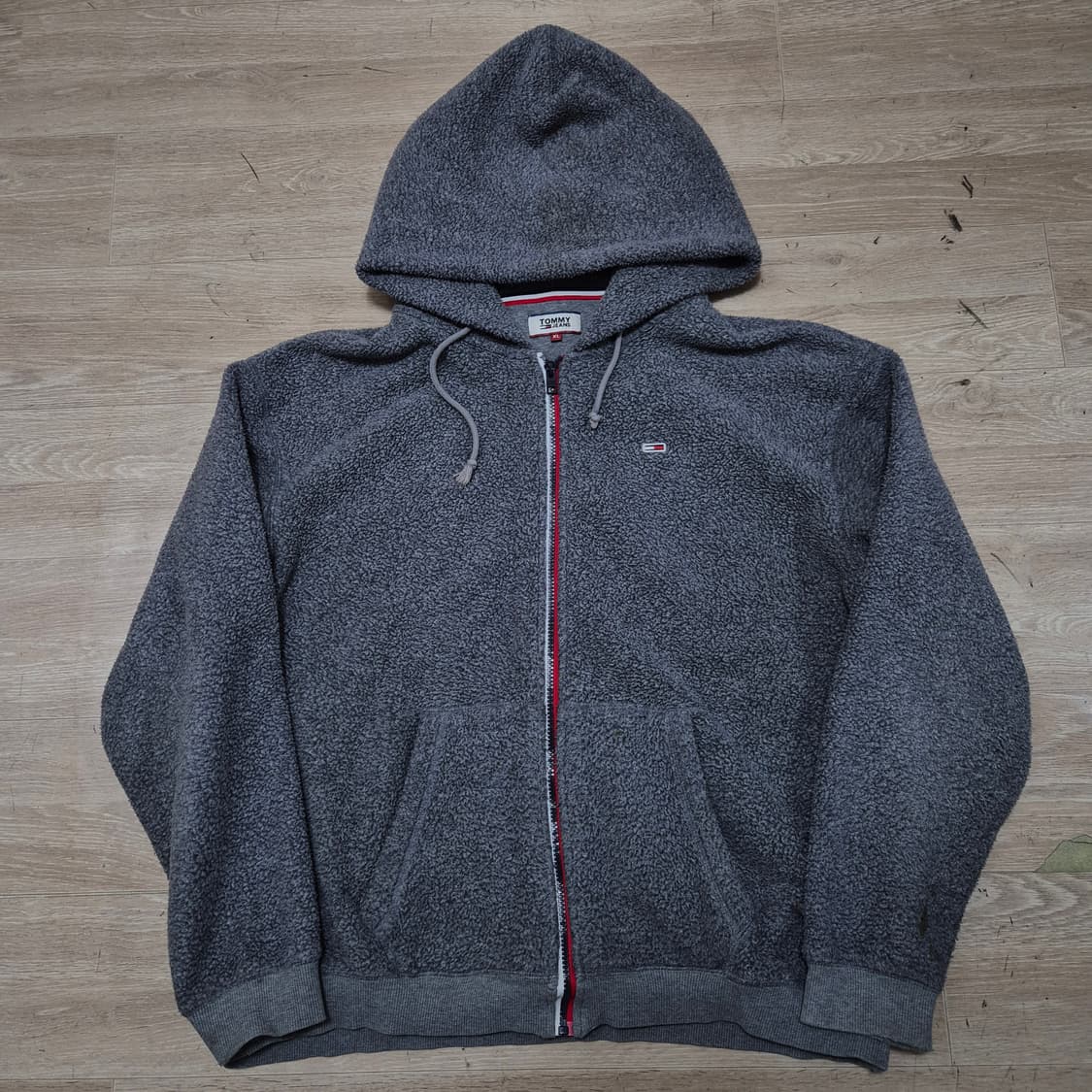타미힐피거 진스 TJ 로고 후드 후리스 플리스 자켓 XL(105) 상품이미지1