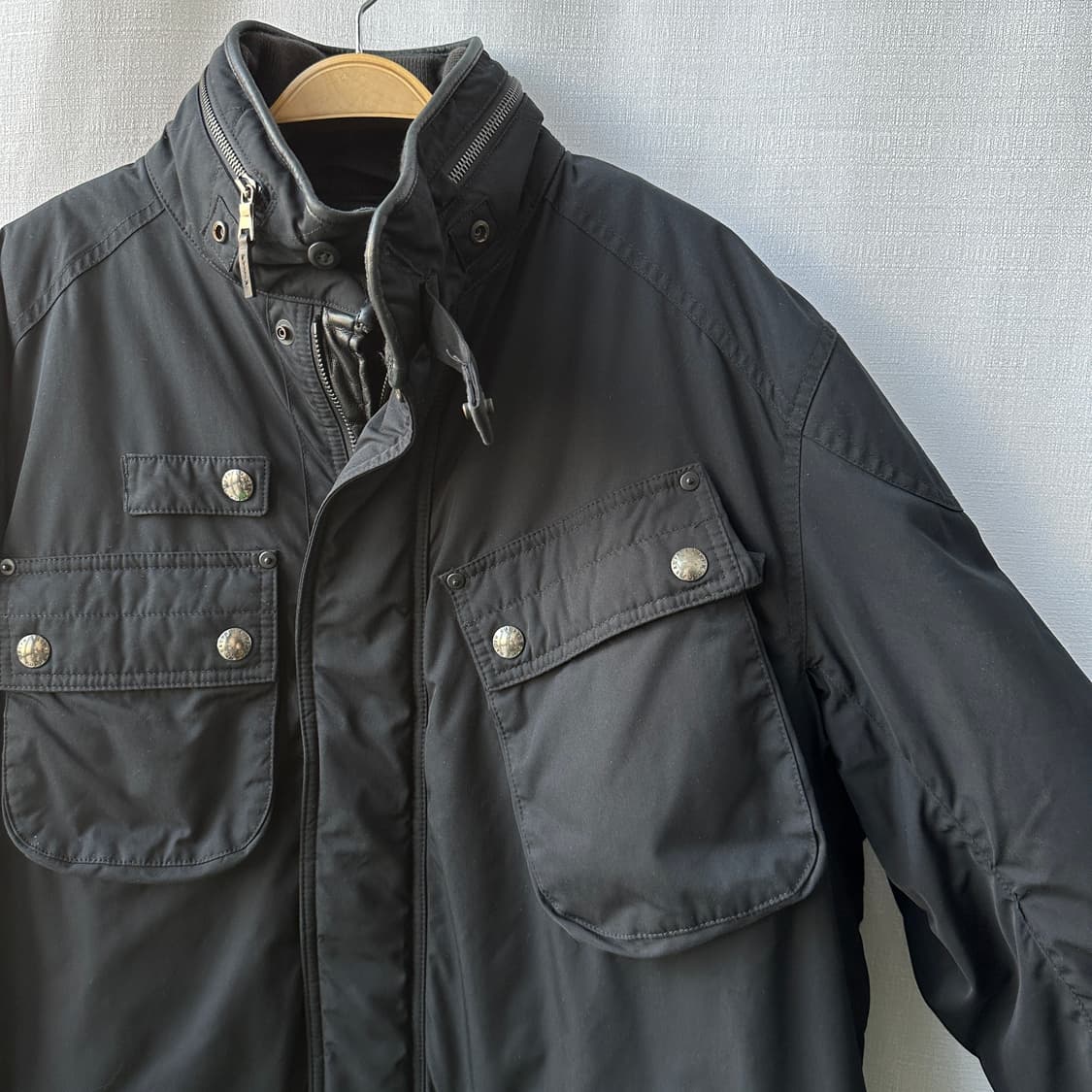 폴로 랄프로렌 소가죽 트림 벨티드 패딩 필드 자켓 블랙 XL 상품이미지2