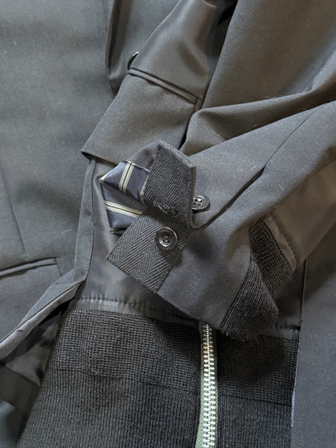 Sacai 사카이 레이어드 싱글 브레스티드 집업 블레이져 24-03266 상품이미지7