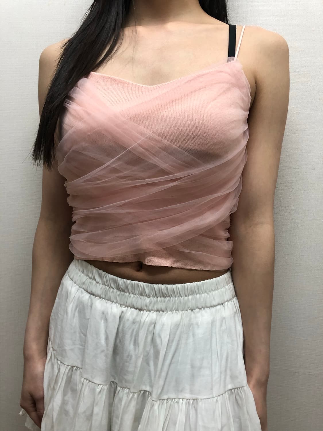 빈티지 핑크 레이스 슬리브리스 상품이미지2