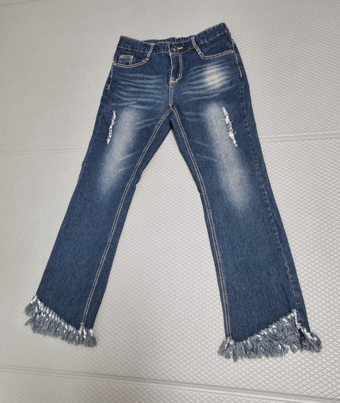 밑단컷팅 데님 팬츠(L) 상품이미지2