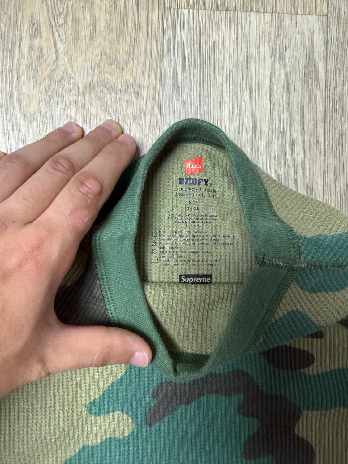 슈프림 헤인즈 써멀 와플 크루넥 우드랜드 롱슬리브S 상품이미지3