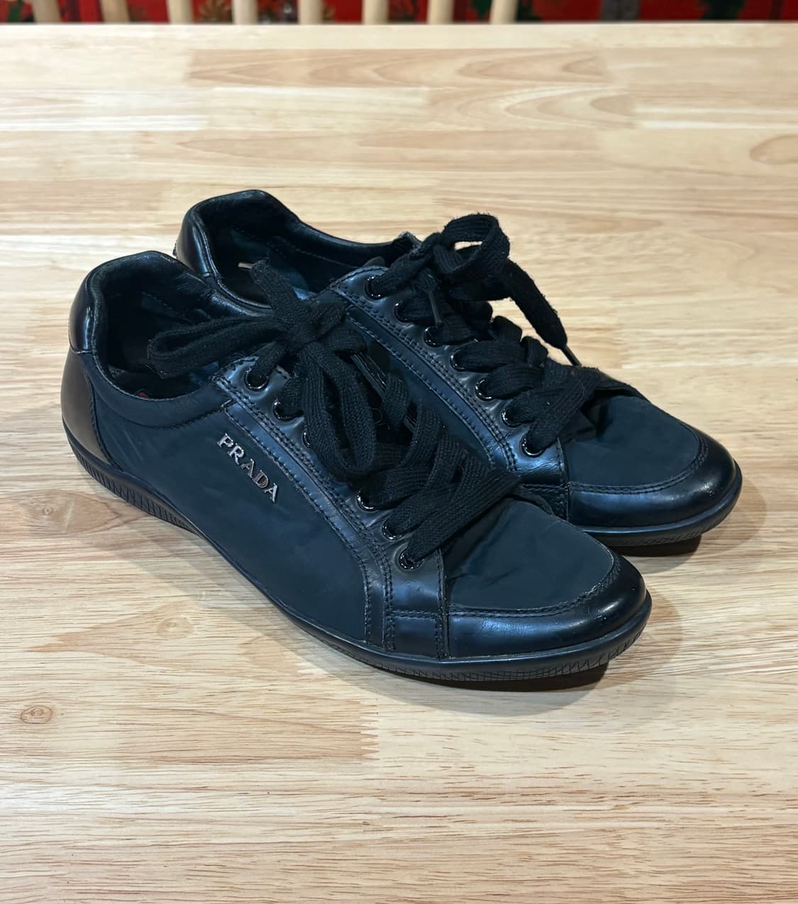 프라다 스포츠 나일론 사피아노 블랙 트레이너 225 상품이미지1