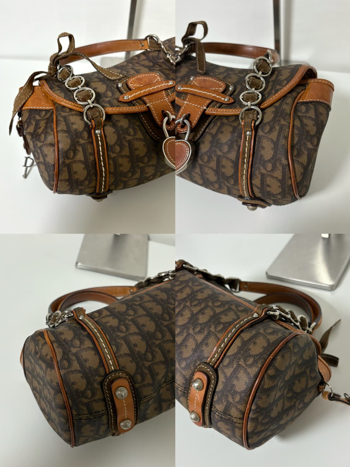 디올 로맨틱 하트 브라운 토트백 상품이미지8