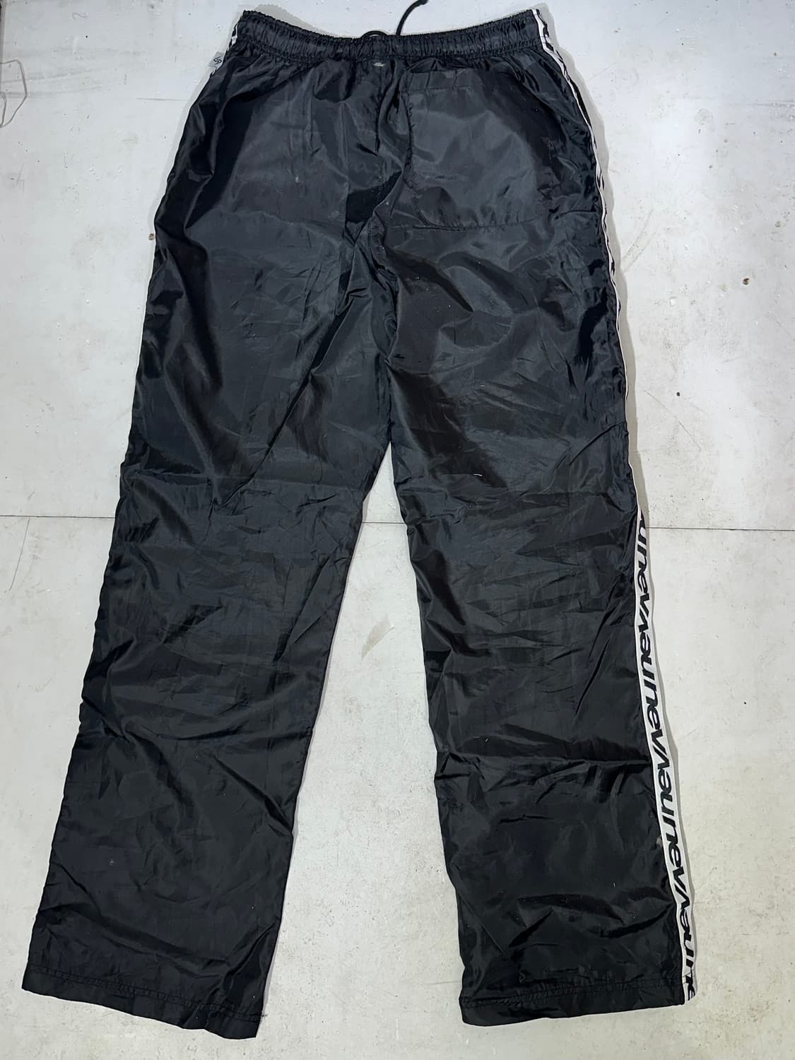 90s 일본 빈티지 블랙 와이드 사이드 라인 트랙 트레이닝 팬츠 M  상품이미지5