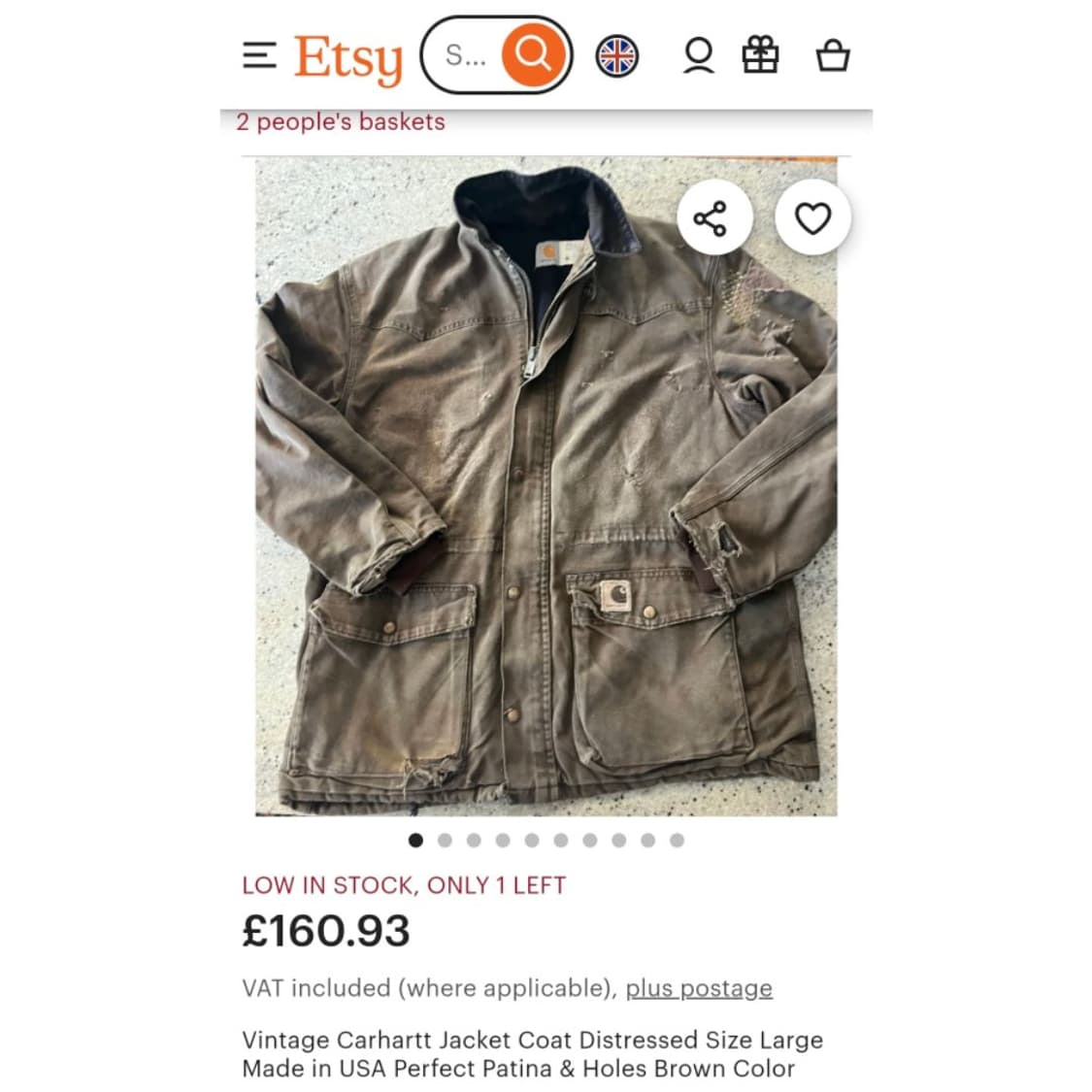 90's 칼하트 빈티지 블랭킷 라인드 덕 디트로이트 초어 자켓 상품이미지8