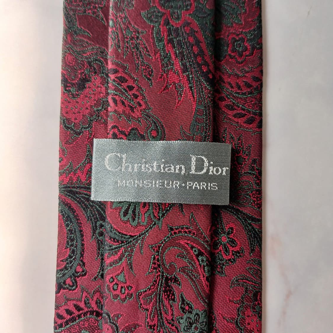크리스찬 디올 실크 레드 페이즐리 넥타이 7.6cm A등급 E736
 상품이미지8