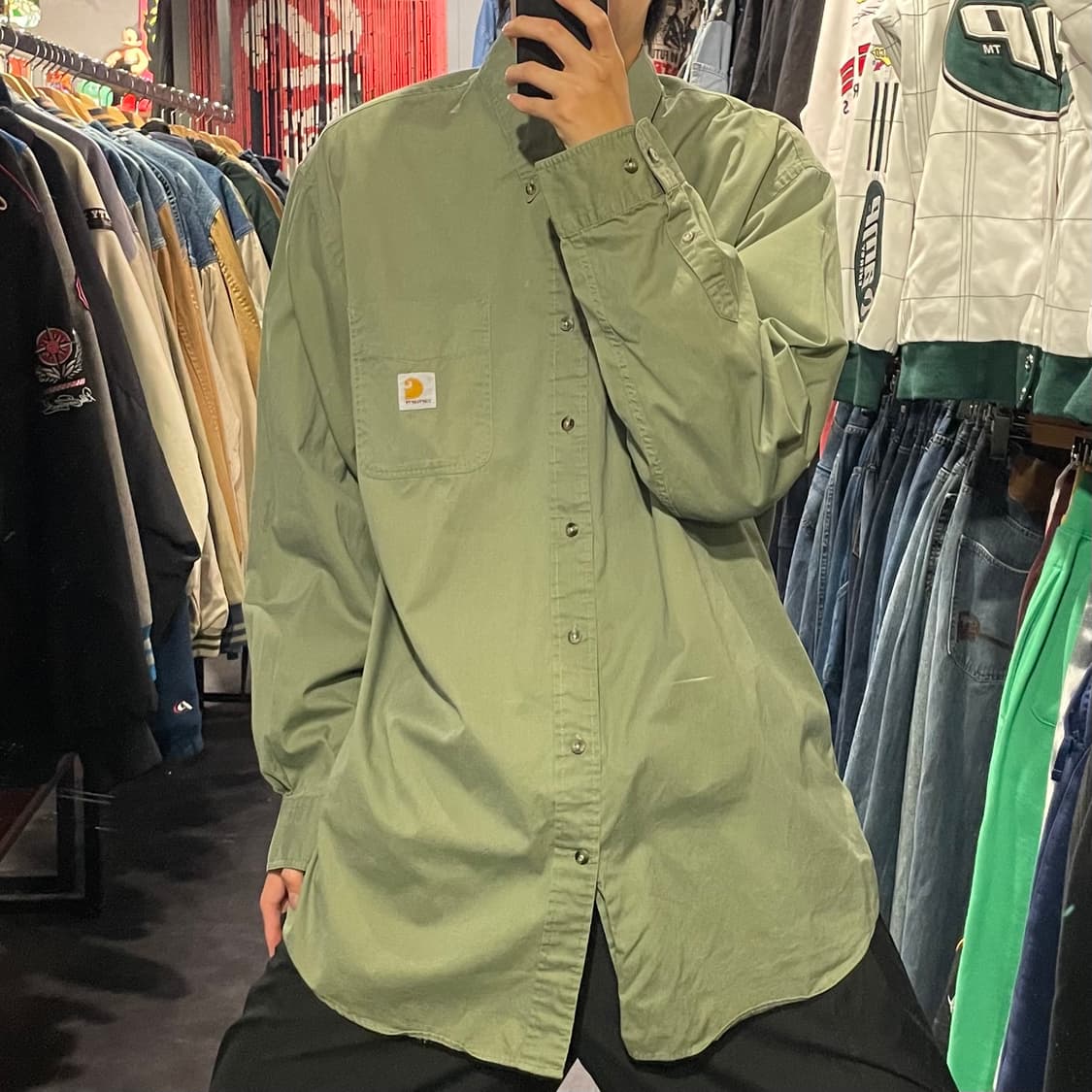 [IM] carhartt 칼하트 올리브 긴팔셔츠 상품이미지2
