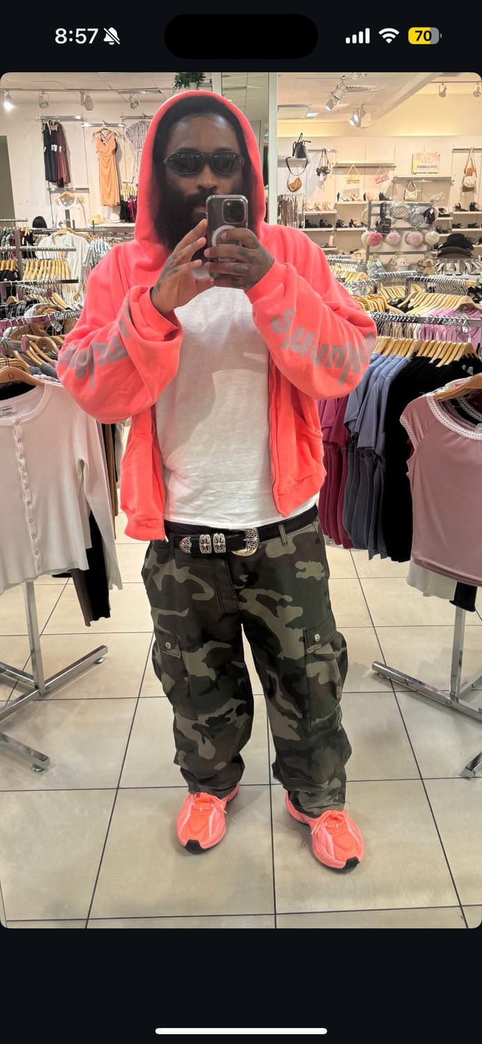 ERL Monuments 후드 집업 Salmon Pink L 상품이미지9