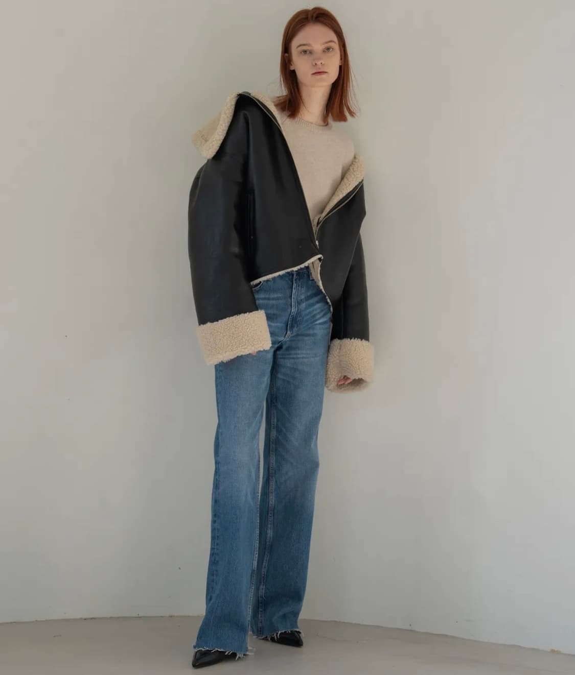 리파인드 램스울 오버핏 무스탕 자켓 상품이미지5