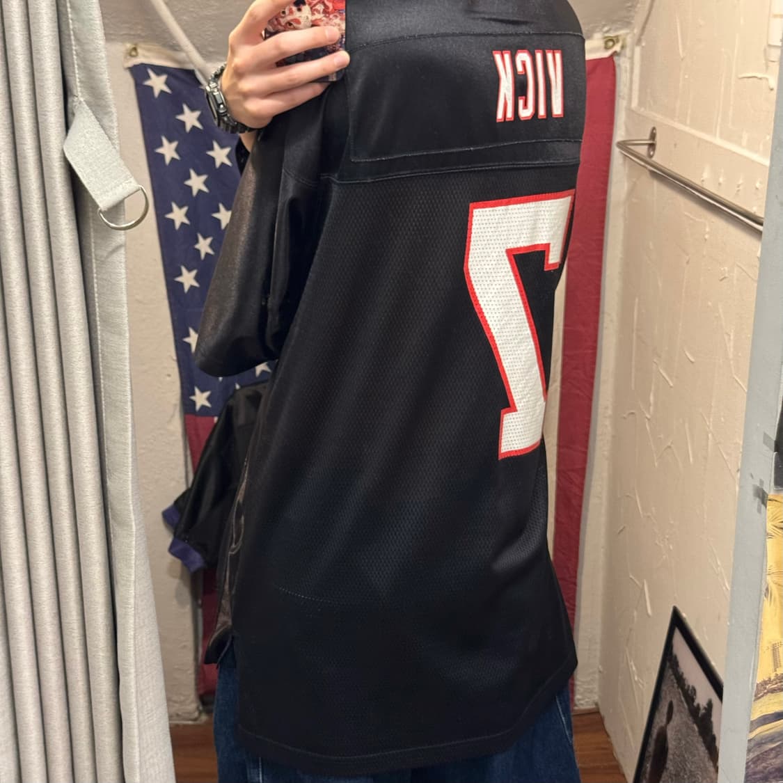 00s 리복 X NFL 온 필드 팰컨스 마이클 빅 저지 블랙 상품이미지2