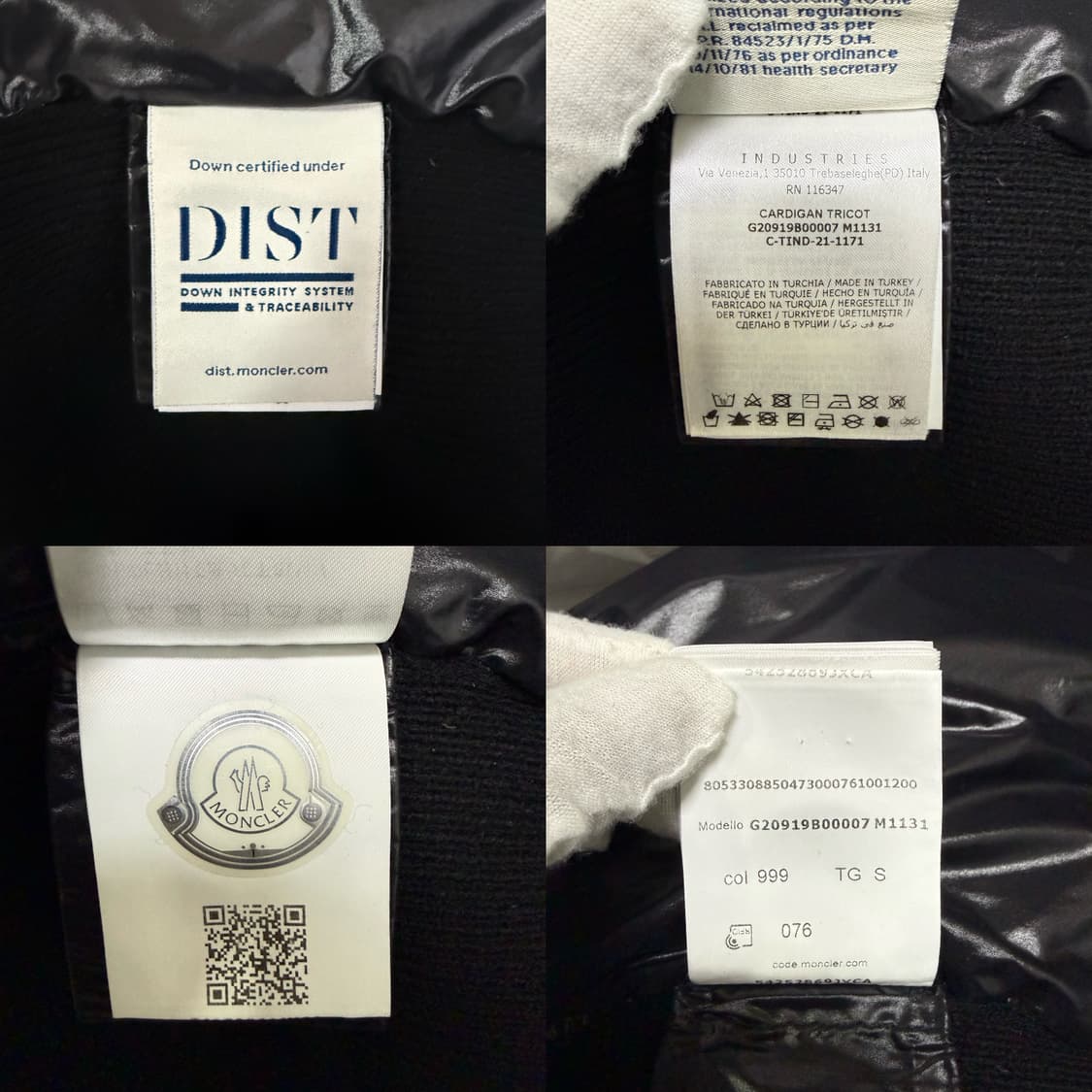 몽클레어 트리콧 패치로고 블랙 와펜 후드 니트패딩 자켓 상품이미지6