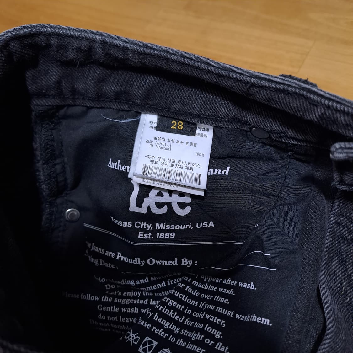 [사이즈 28] Lee 리 정품 블랙 워싱 스트레이트 청바지 상품이미지6