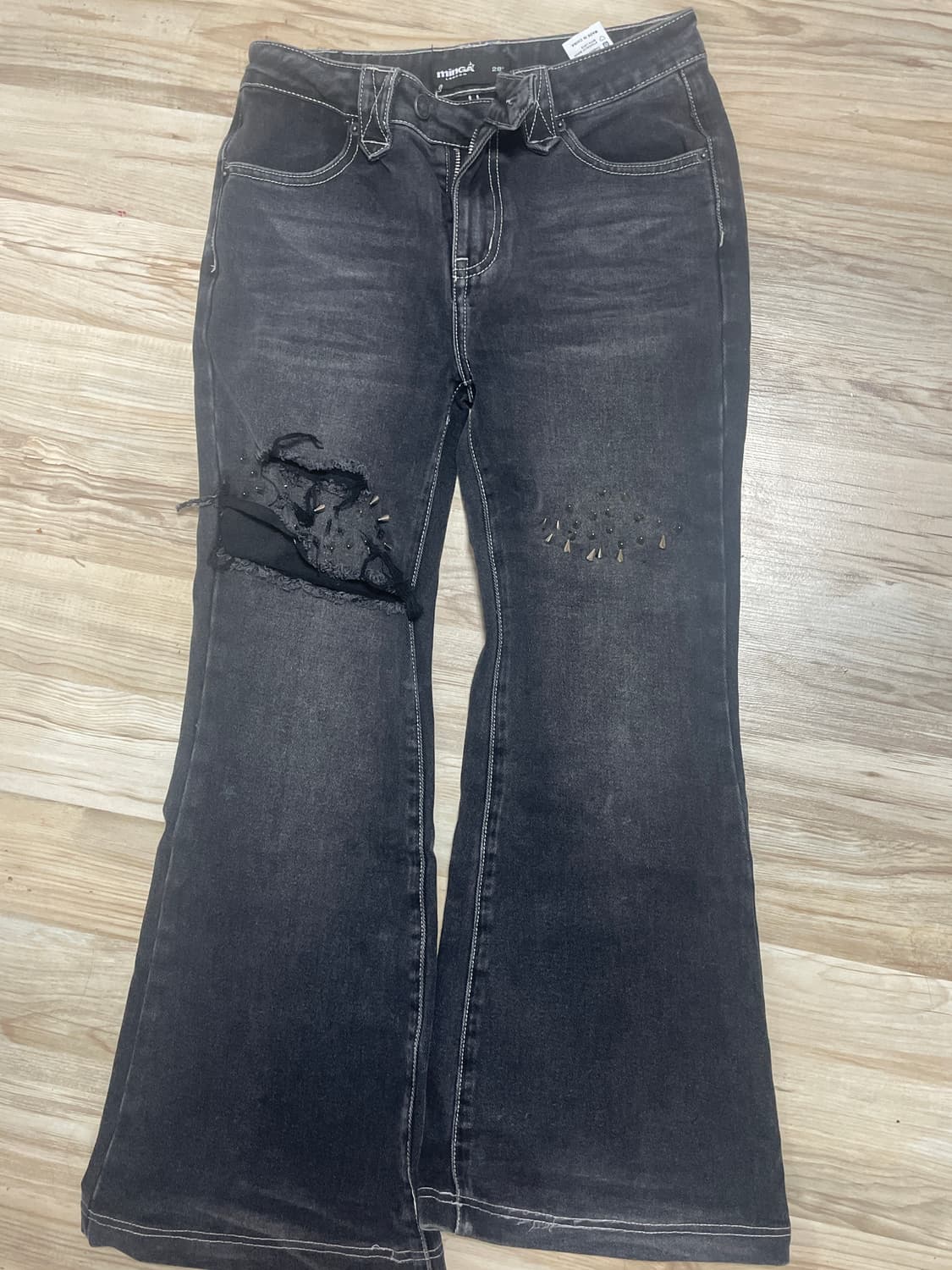 스터드 커스텀 밍가런던 부츠컷 데님  상품이미지1